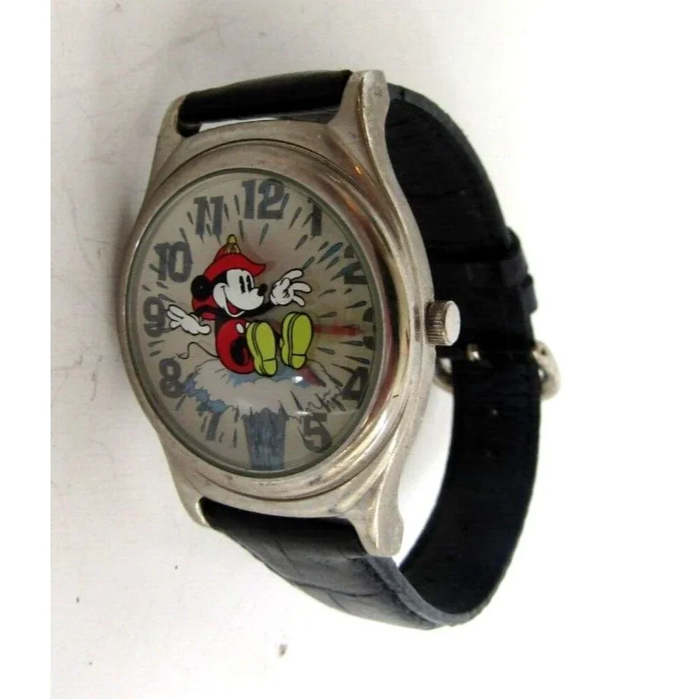 Vintage 90s Mickey Classic Adventures Fire Brigade Watch Firefighter Rare